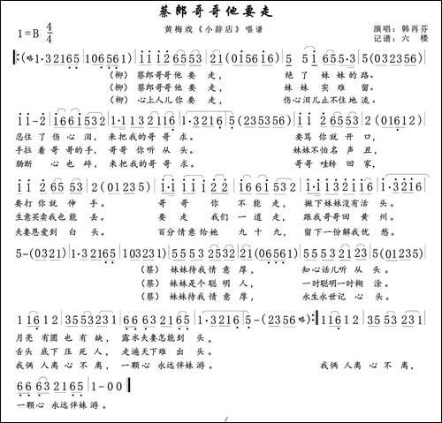 蔡郎哥哥他要走-黄梅戏《小辞店》选段