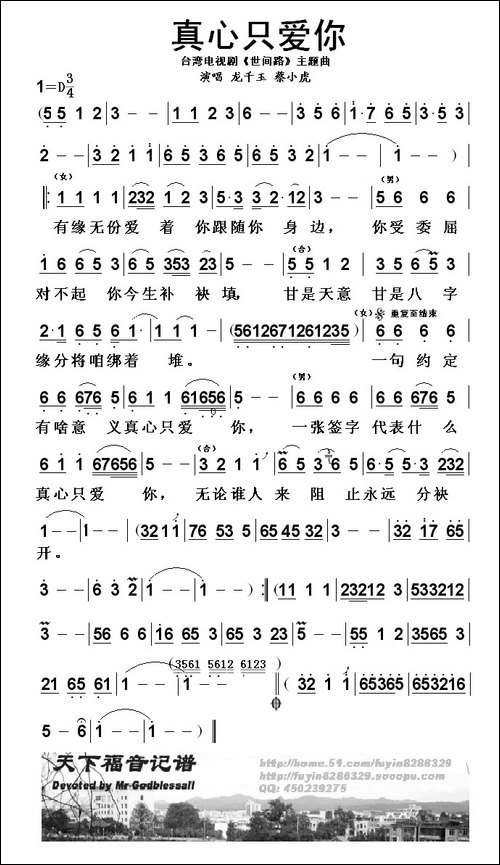 真心只爱你-电视剧《世间路》主题曲