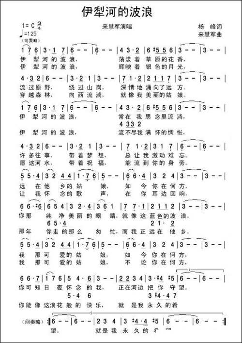 伊犁河的波浪