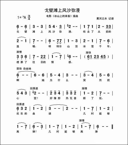 戈壁滩上风沙弥漫-电影《冰山上的来客》插曲