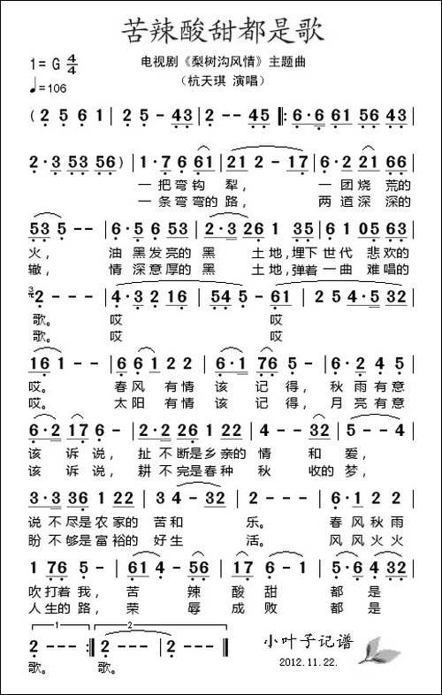 苦辣酸甜都是歌-电视剧《梨树沟风情》主题曲