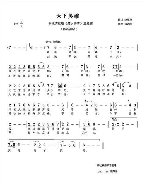 天下英雄-电视连续剧《楚汉传奇》主题歌