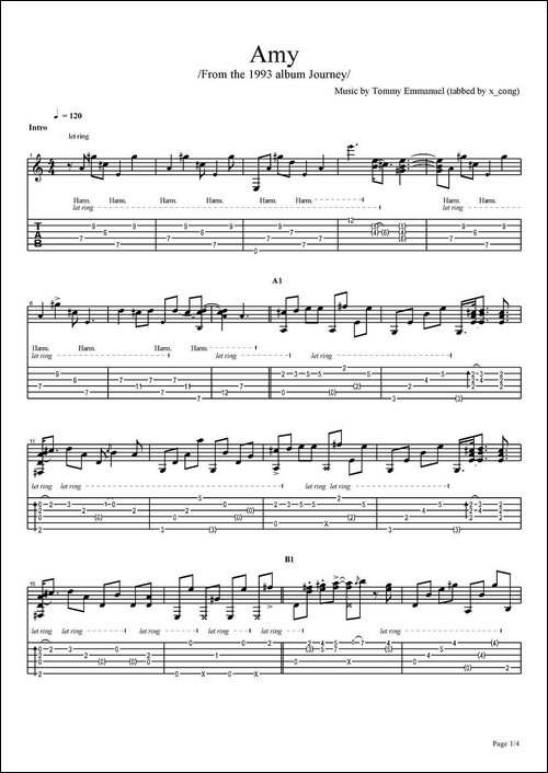 tommy-emmanuel：amy-version-2-指弹吉他-吉他谱