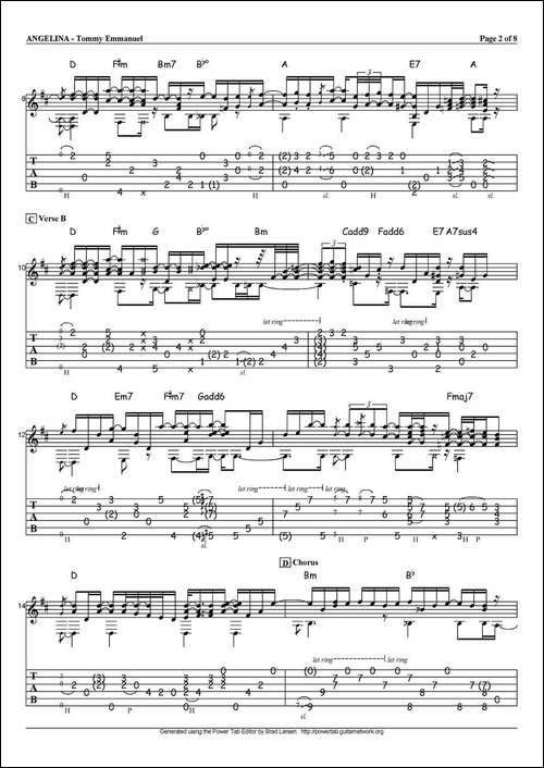 tommy-emmanuel：angelina-指弹吉他-吉他谱