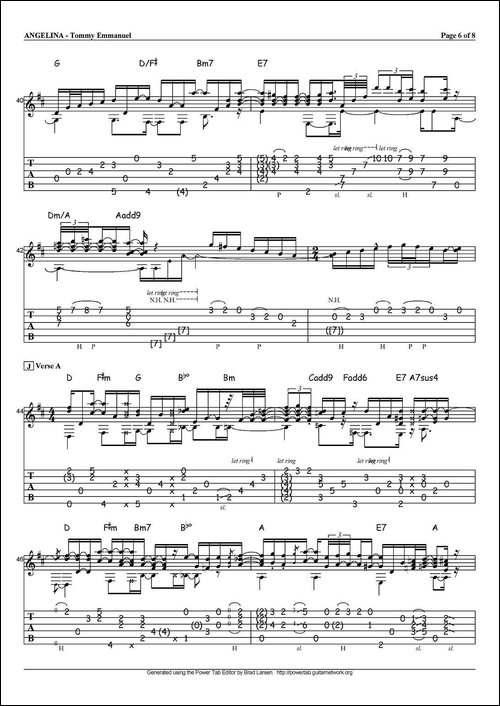 tommy-emmanuel：angelina-指弹吉他-吉他谱