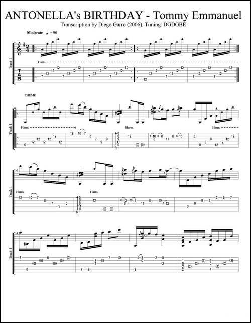tommy-emmanuel：antonellas-birthday-指弹吉他-吉他谱