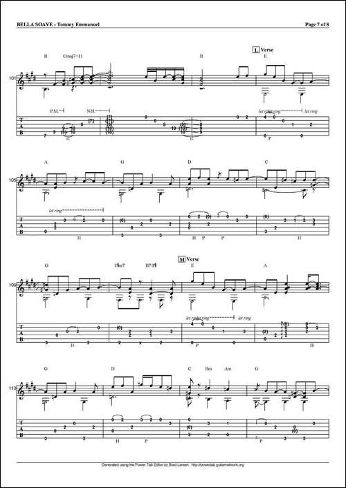 tommy-emmanuel：bella-soave-吉他谱