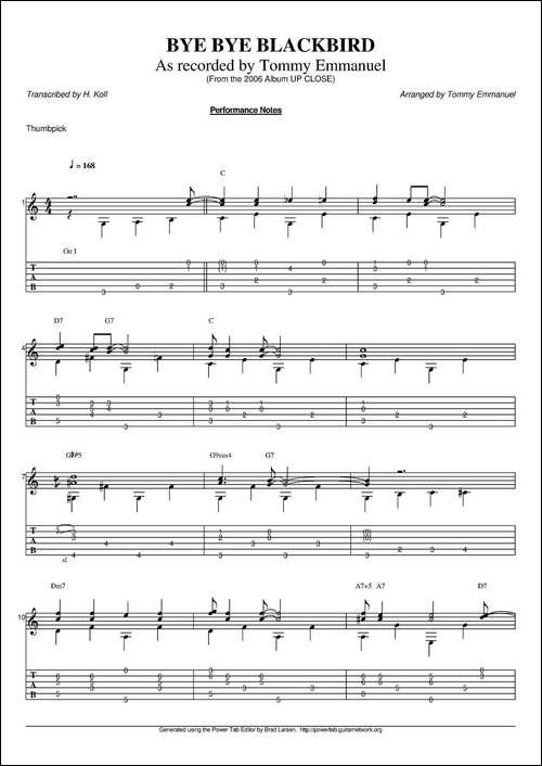 tommy-emmanuel：bye-bye-blackbird-指弹吉他-吉他谱