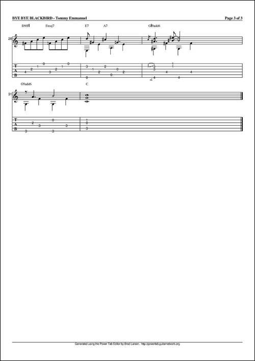 tommy-emmanuel：bye-bye-blackbird-指弹吉他-吉他谱