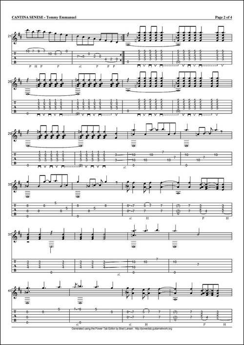 tommy-emmanuel：cantina-senese-指弹吉他-吉他谱