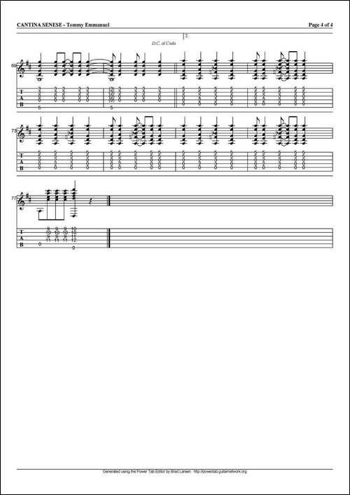 tommy-emmanuel：cantina-senese-指弹吉他-吉他谱