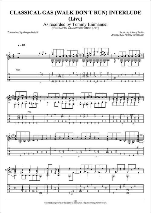 tommy-emmanuel：classical-gas-walk-dont-runinterlude-吉他谱