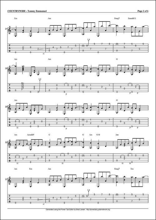 tommy-emmanuel：countrywide-指弹吉他-吉他谱