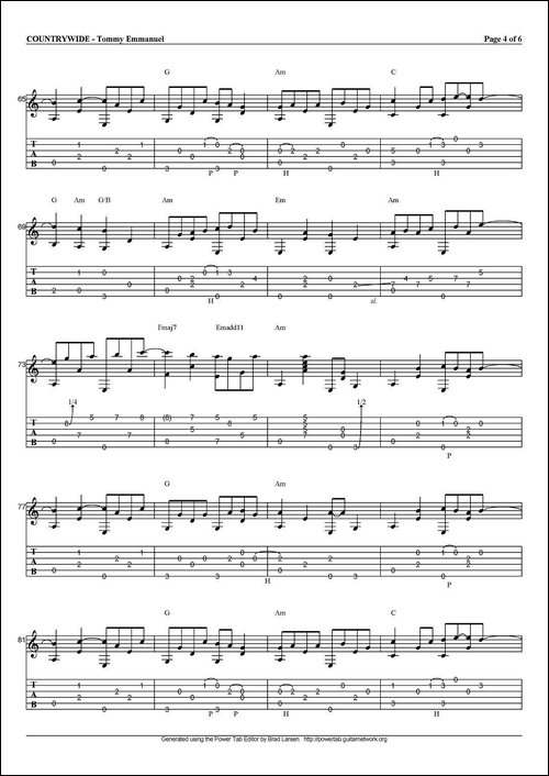 tommy-emmanuel：countrywide-指弹吉他-吉他谱