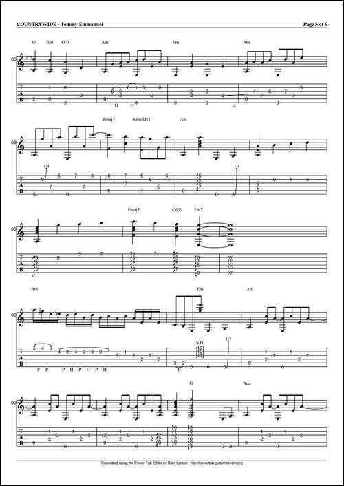 tommy-emmanuel：countrywide-指弹吉他-吉他谱