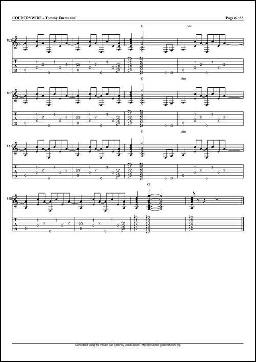 tommy-emmanuel：countrywide-指弹吉他-吉他谱