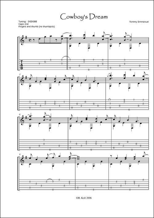 tommy-emmanuel：cowboys-dream-1-吉他谱