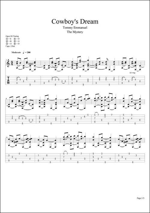 tommy-emmanuel：cowboy‘s-dream-指弹吉他-吉他谱
