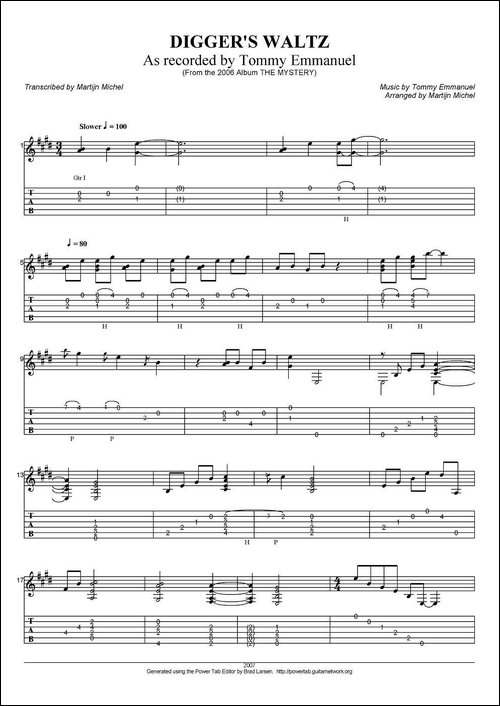 tommy-emmanuel：diggers-waltz-指弹吉他-吉他谱