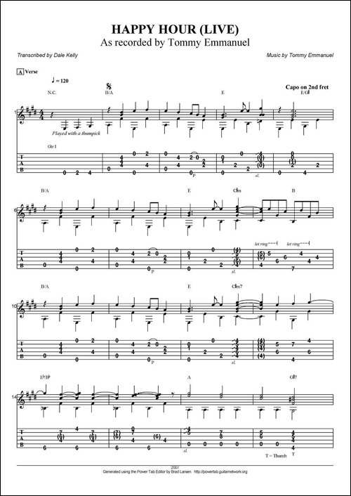 tommy-emmanuel：happy-hour-live-指弹吉他-吉他谱