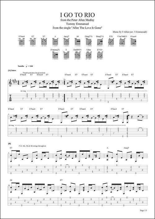 tommy-emmanuel：i-go-to-rio-指弹吉他-吉他谱
