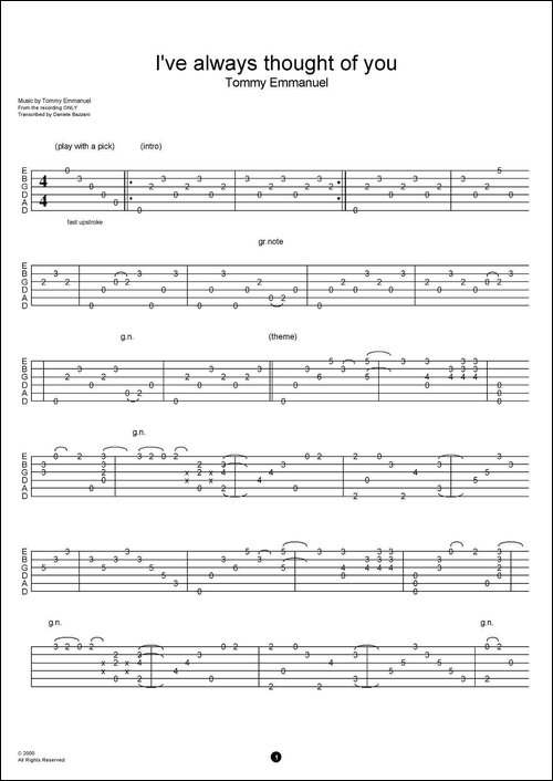 tommy-emmanuel;i-have-always-thought-of-you-指弹吉他-吉他谱