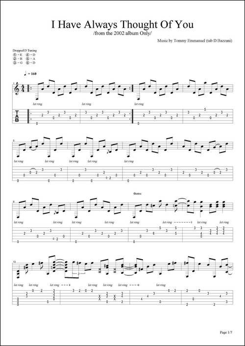 tommy-emmanuel：i-have-always-thought-of-you-version-2-指弹吉他-吉他谱