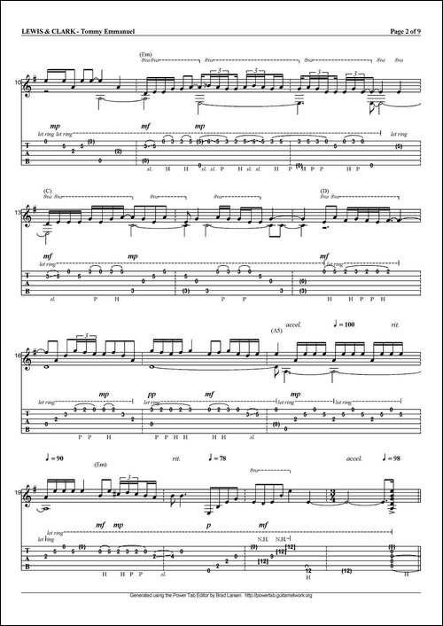tommy-emmanuel：lewis-and-clark-指弹吉他-吉他谱