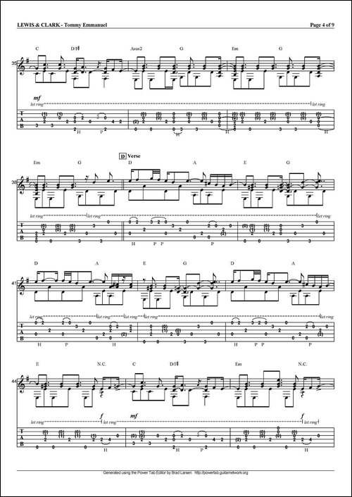 tommy-emmanuel：lewis-and-clark-指弹吉他-吉他谱
