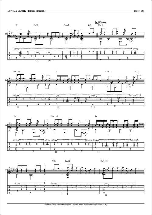 tommy-emmanuel：lewis-and-clark-指弹吉他-吉他谱