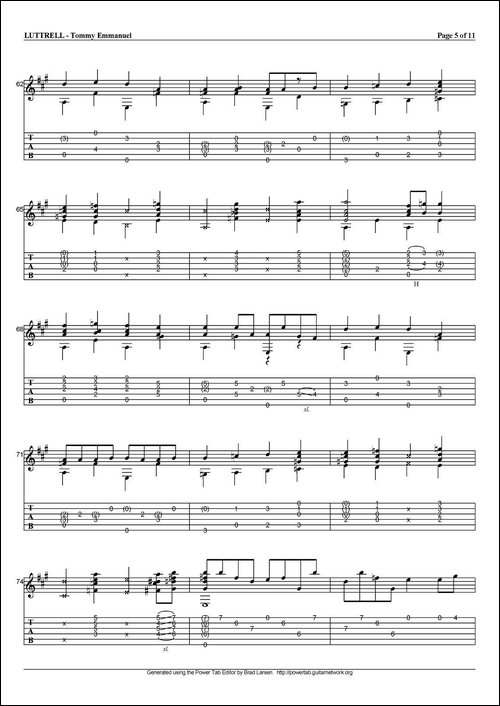 tommy-emmanuel：luttrell-指弹吉他-吉他谱