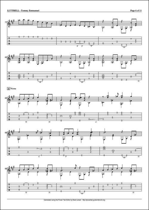 tommy-emmanuel：luttrell-指弹吉他-吉他谱