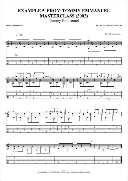 tommy-emmanuel：masterclass-example-5-指弹吉他-吉他谱