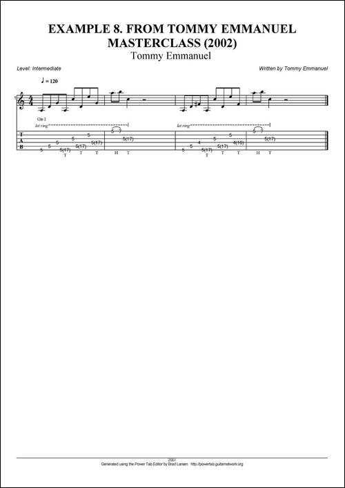 tommy-emmanuel：masterclass-example-8-指弹吉他-吉他谱