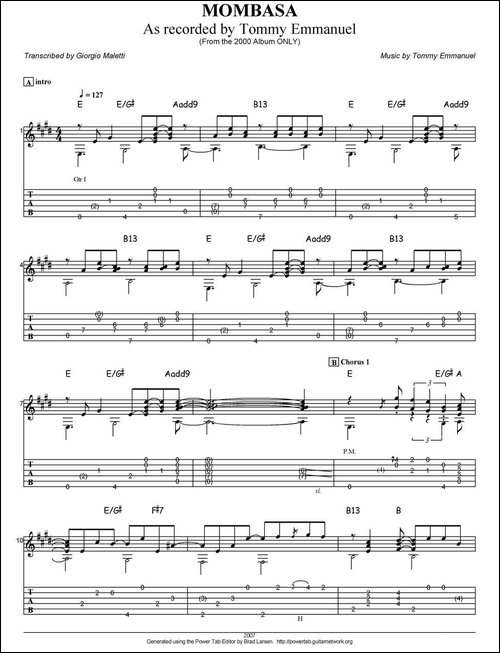 tommy-emmanuel：mombasa-指弹吉他-吉他谱