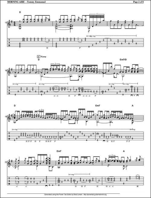 tommy-emmanuel：morning-aire-指弹吉他-吉他谱