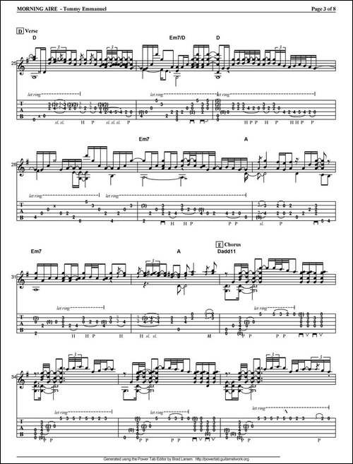 tommy-emmanuel：morning-aire-指弹吉他-吉他谱