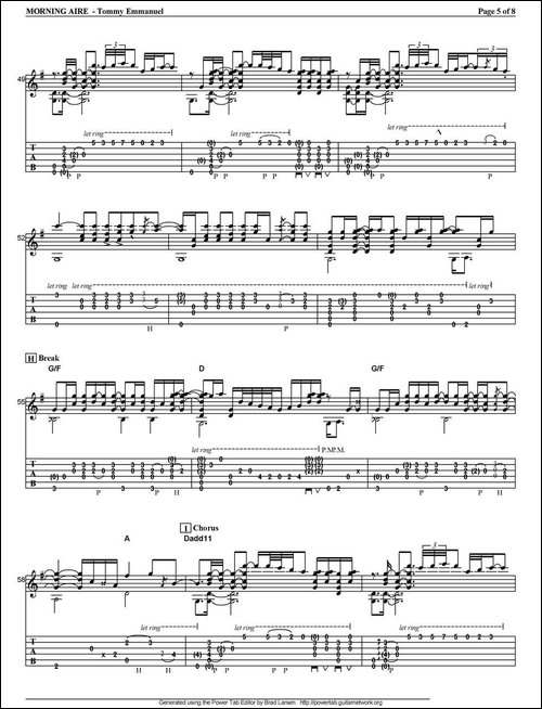 tommy-emmanuel：morning-aire-指弹吉他-吉他谱