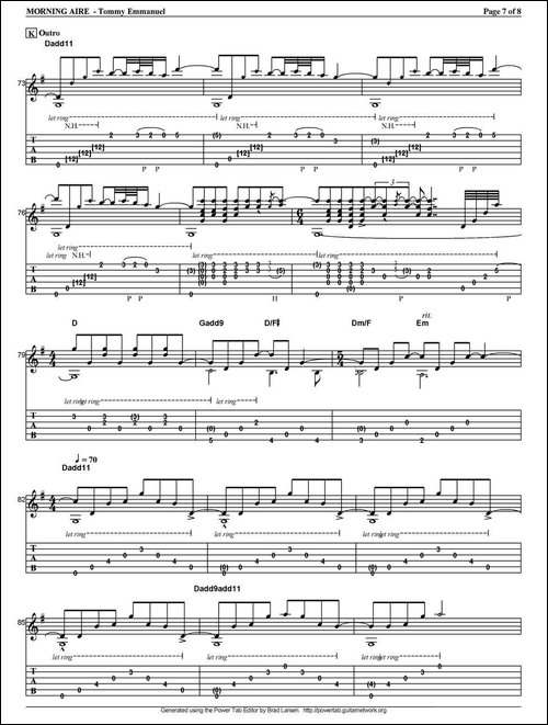 tommy-emmanuel：morning-aire-指弹吉他-吉他谱