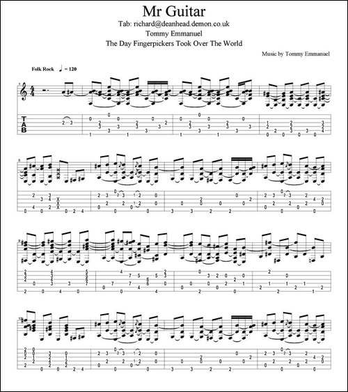 tommy-emmanuel:mr-guitar-指弹吉他-吉他谱