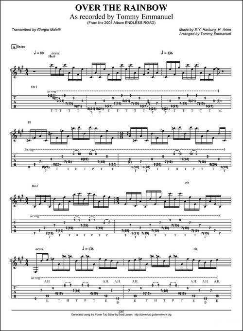 tommy-emmanuel：over-the-rainbow-指弹吉他-吉他谱