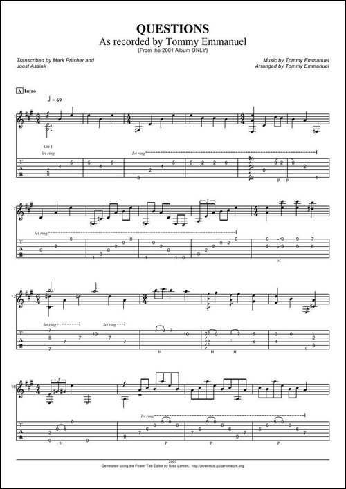 tommy-emmanuel：-questions-指弹吉它-吉他谱