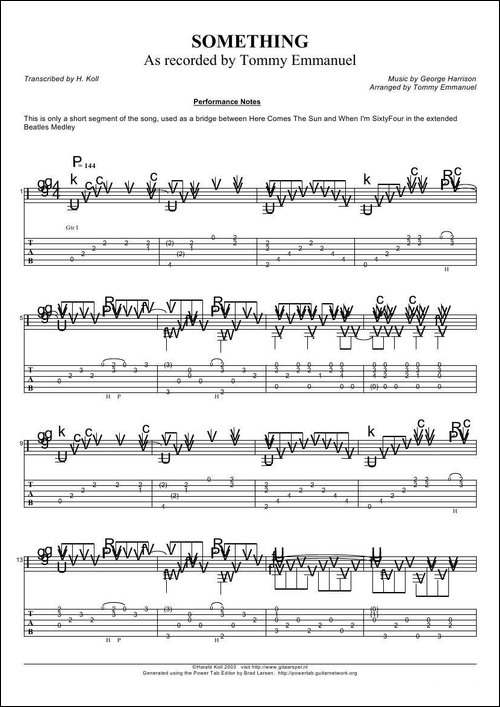 tommy-emmanuel：something-指弹吉它-吉他谱