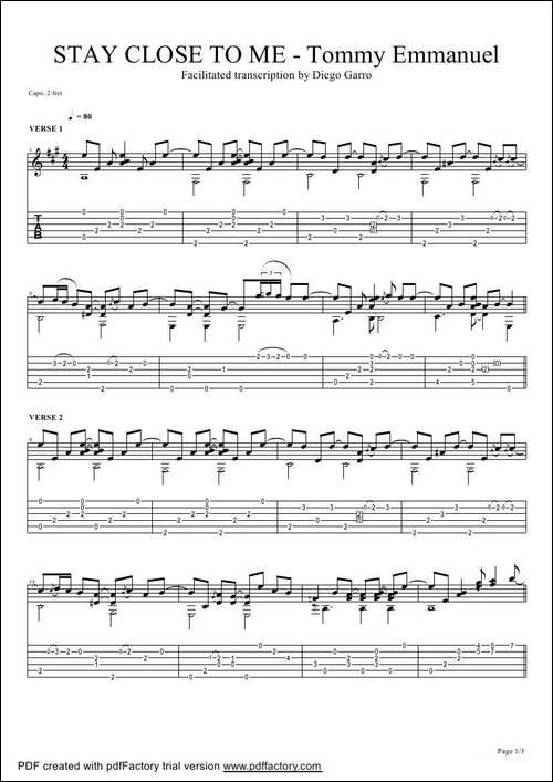 tommy-emmanuel：stay-close-to-me-version-指弹吉它-吉他谱