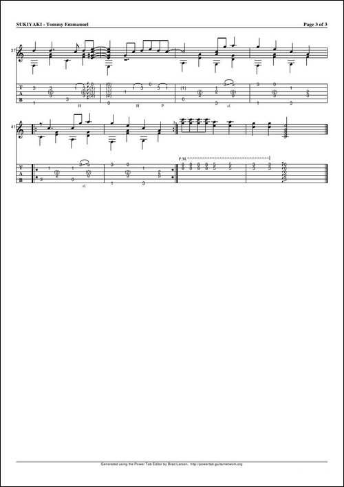 tommy-emmanuel：sukiyaki-2-指弹吉它-吉他谱