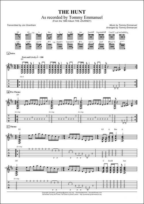 tommy-emmanuel：the-hunt-指弹吉它-吉他谱