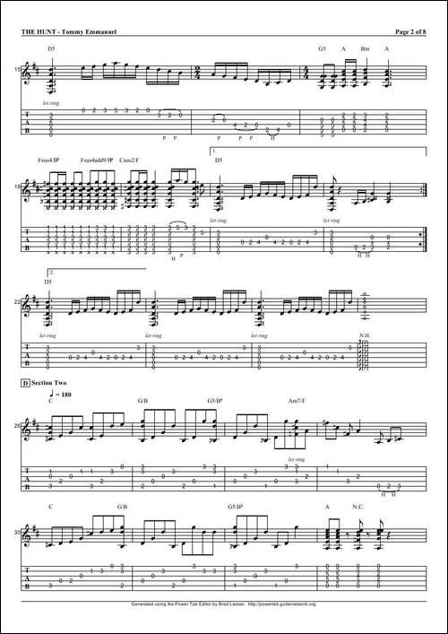 tommy-emmanuel：the-hunt-指弹吉它-吉他谱