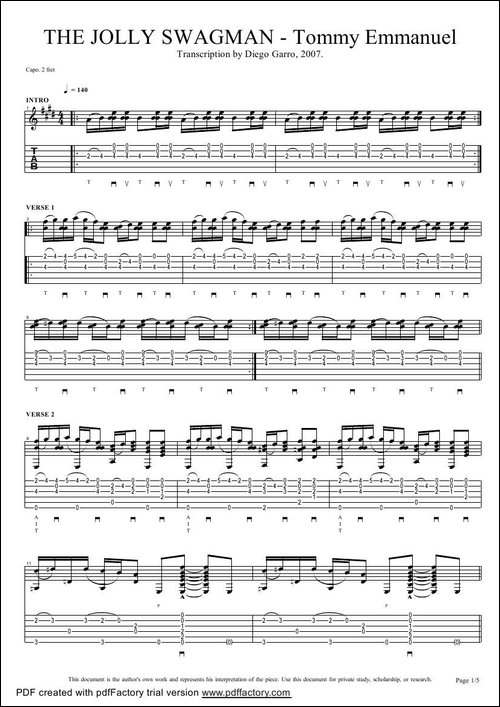tommy-emmanuel：the-jolly-swagman-指弹吉它-吉他谱