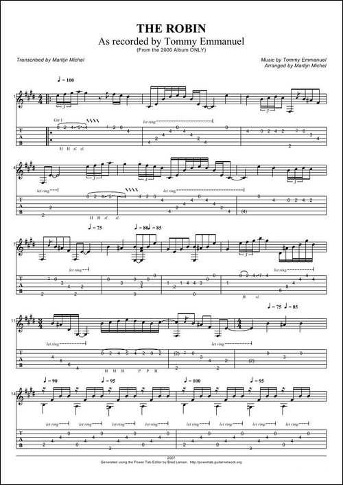 tommy-emmanuel：the-robin-指弹吉它-吉他谱