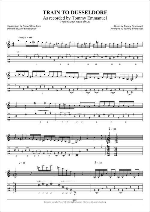 tommy-emmanuel:train-to-dusseldorf-指弹吉它-吉他谱
